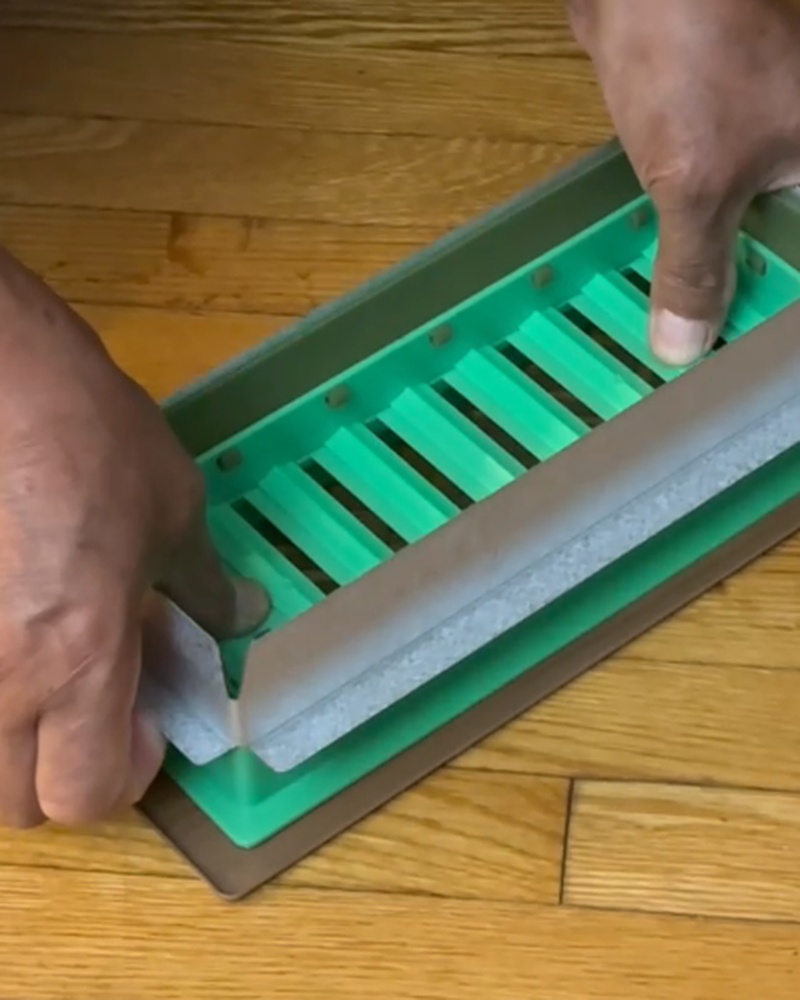 Ready to install — sealing frame raised